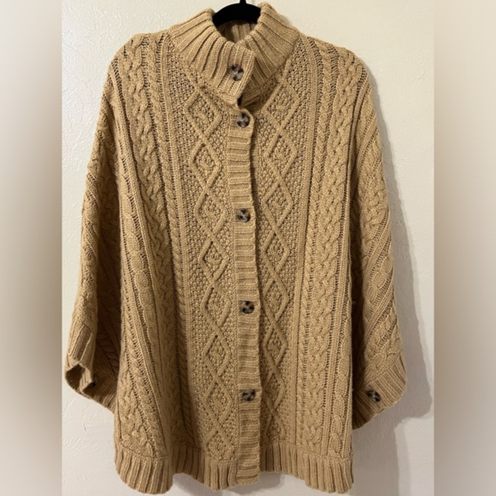 Cable-Knit Poncho - April Cornell
